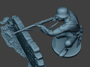 german soldier ww2 shoot cover g5 Modèles 3D en vedette