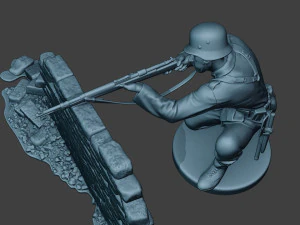 german soldier ww2 shoot cover g5 3D Print Model