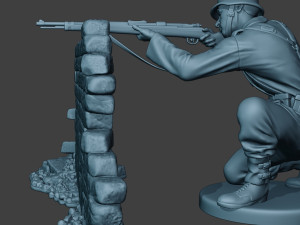 german soldier ww2 shoot cover g5 Modèles 3D en vedette