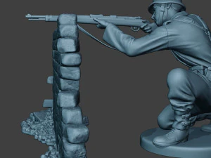 german soldier ww2 shoot cover g5 3D Print Model