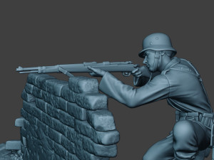 german soldier ww2 shoot cover g5 Modèles 3D en vedette