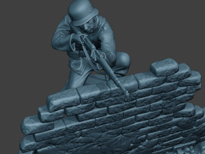 german soldier ww2 shoot cover g5 Modèles 3D en vedette
