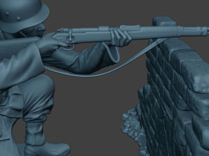 german soldier ww2 shoot cover g5 Modèles 3D en vedette