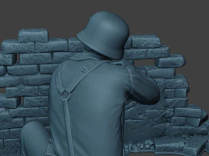 german soldier ww2 shoot cover g5 3D Print Model