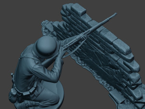 german soldier ww2 shoot cover g5 Modèles 3D en vedette
