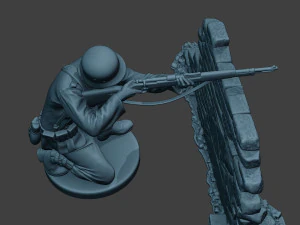 german soldier ww2 shoot cover g5 3D Print Model