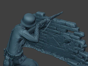 german soldier ww2 shoot cover g5 3D Print Model