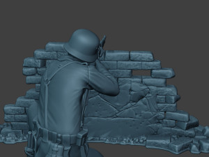 german soldier ww2 shoot cover g5 Modèles 3D en vedette
