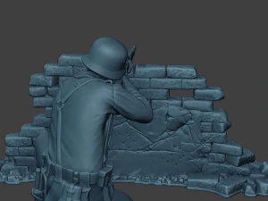 german soldier ww2 shoot cover g5 3D Print Model