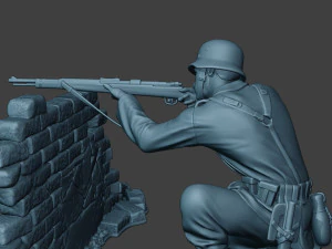 german soldier ww2 shoot cover g5 3D Print Model