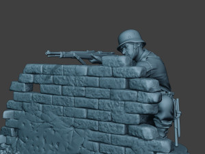 german soldier ww2 shoot cover g5 Modèles 3D en vedette