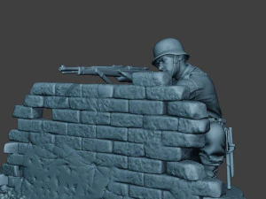 german soldier ww2 shoot cover g5 3D Print Model