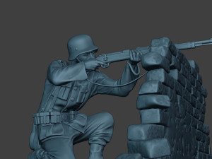 german soldier ww2 shoot cover g5 Modèles 3D en vedette