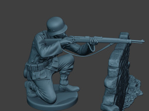 german soldier ww2 shoot cover g5 Modèles 3D en vedette