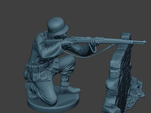 german soldier ww2 shoot cover g5 3D Print Model