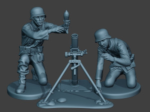 german soldiers ww2 granatwerfer g5 3Dプリントモデル