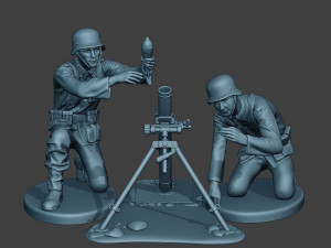 german soldiers ww2 granatwerfer g5 3D Print Model