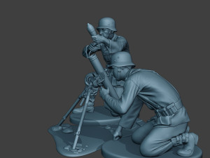 german soldiers ww2 granatwerfer g5 3D Print Model