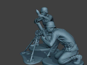 german soldiers ww2 granatwerfer g5 3D Print Model