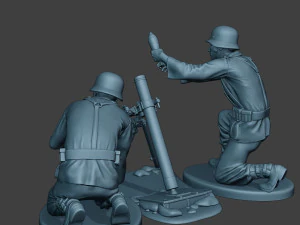 german soldiers ww2 granatwerfer g5 3D Print Model