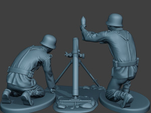 german soldiers ww2 granatwerfer g5 3D Print Model