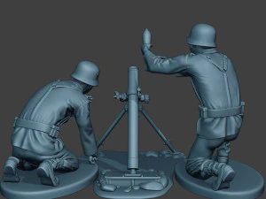 german soldiers ww2 granatwerfer g5 3D Print Model