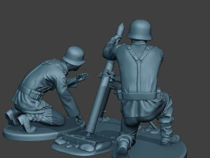 german soldiers ww2 granatwerfer g5 3D Print Model