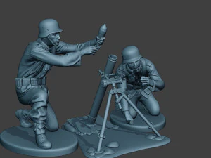 german soldiers ww2 granatwerfer g5 3D Print Model