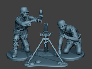 german soldiers ww2 granatwerfer g5 3D Print Model