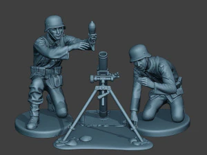 german soldiers ww2 granatwerfer g5 3D Print Model
