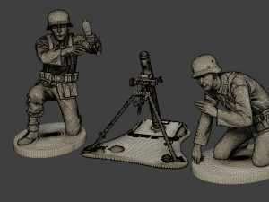 german soldiers ww2 granatwerfer g5 3D Print Model
