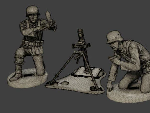 german soldiers ww2 granatwerfer g5 3D Print Model