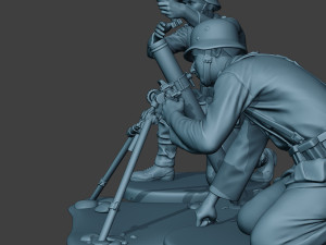 german soldiers ww2 granatwerfer g5 3D Print Model