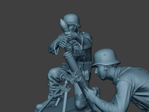 german soldiers ww2 granatwerfer g5 3D Print Model