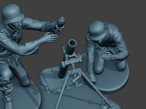 german soldiers ww2 granatwerfer g5 3D Print Model
