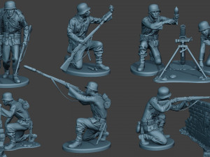 german soldiers ww2 g5 pack1 3Dプリントモデル