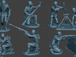 जर्मन सैनिक ww2 g5 पैक1 3D प्रिंट मॉडल