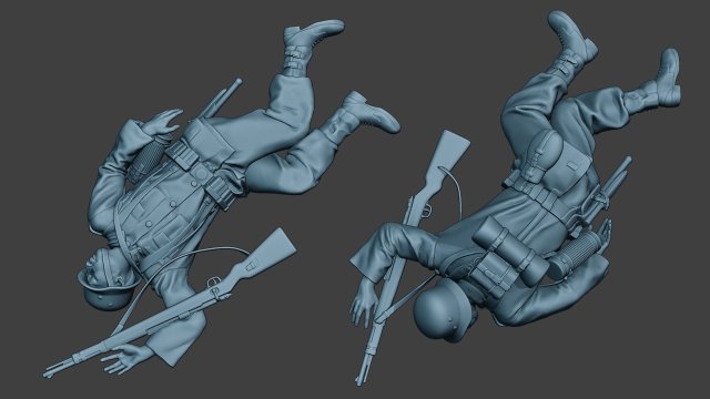 german soldier ww2 killed2 g6 Model do druku 3D .c4d .max .obj .3ds .fbx .stl .blend 