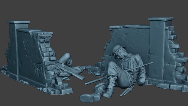 german soldier ww2 killed3 g6 3D-printmodel .c4d .max .obj .3ds .fbx .stl .blend 
