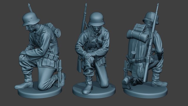 german soldier ww2 praying g6 3D 프린트 모델 .c4d .max .obj .3ds .fbx .stl .blend 