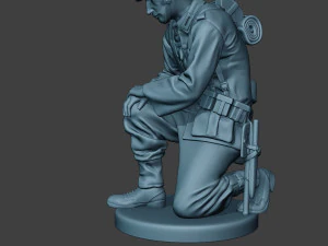 german soldier ww2 praying g6 3D Print Model