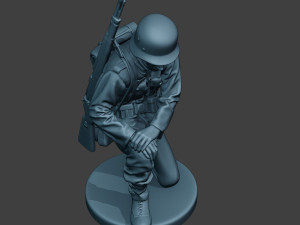 german soldier ww2 praying g6 3D 프린트 모델