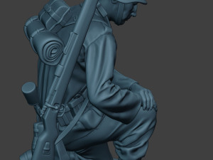 german soldier ww2 praying g6 3D 프린트 모델