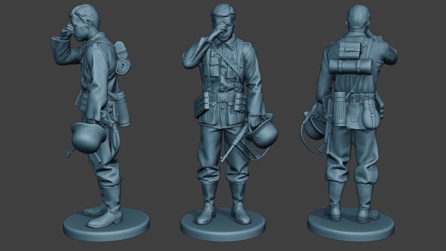 german soldier ww2 crying g6 3Dプリントモデル .c4d .max .obj .3ds .fbx .stl .blend 