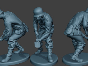german soldier ww2 digging g6 3D Print Model