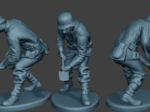 soldado alem&aacute;n ww2 cavando g6 Modelo de impresión 3D