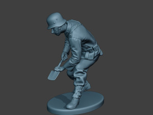 german soldier ww2 digging g6 Modello di stampa 3D