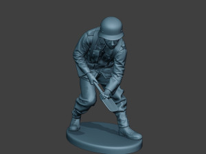 german soldier ww2 digging g6 Modello di stampa 3D