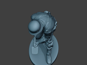 german soldier ww2 digging g6 Modello di stampa 3D