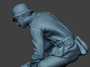 german soldier ww2 digging g6 Modello di stampa 3D